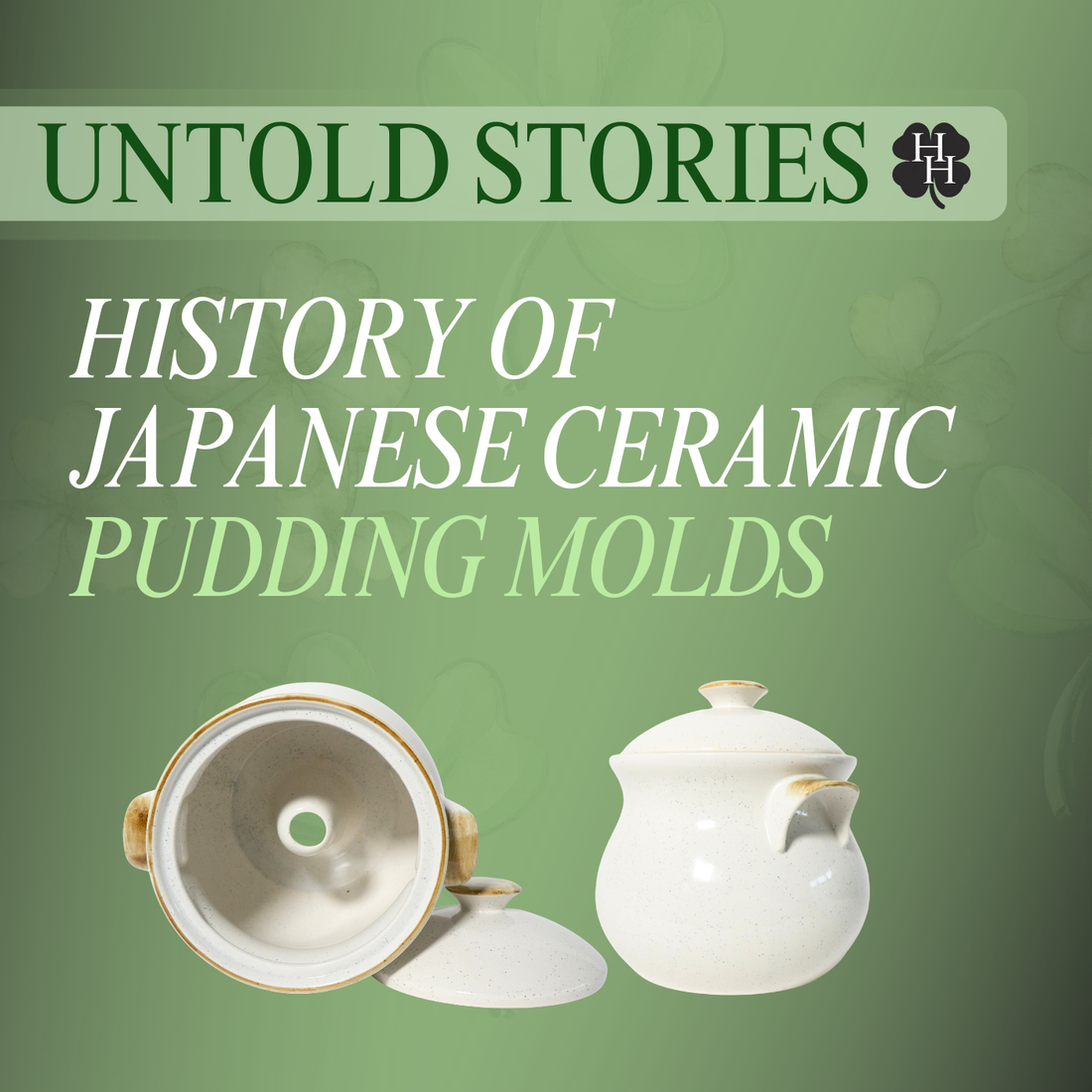 Mid-Century Japanese Ceramic Pudding Mold with Lid