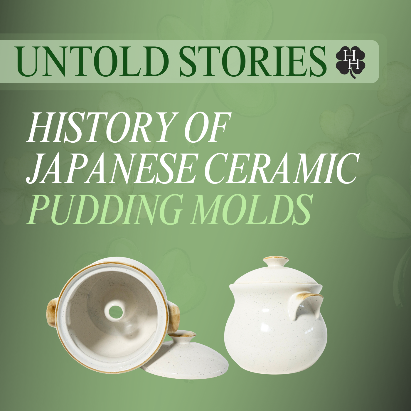 Mid-Century Japanese Ceramic Pudding Mold with Lid