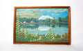 Vintage Signed Landscape Painting by Dewane Breckenridge Mountain Lake Scene