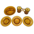 Indiana Glass co Tiara Amber Nursery Rhyme Children’s Dish Set, 6 Pieces