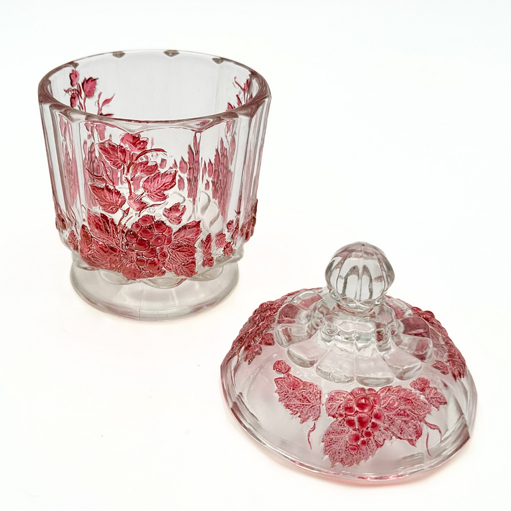 Westmoreland Ruby Flashed Paneled Grape Glass 14-Piece Set