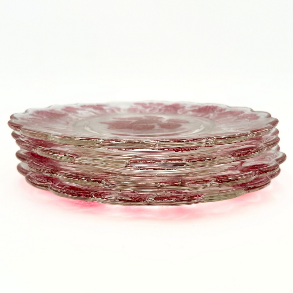 Westmoreland Ruby Flashed Paneled Grape Glass 14-Piece Set
