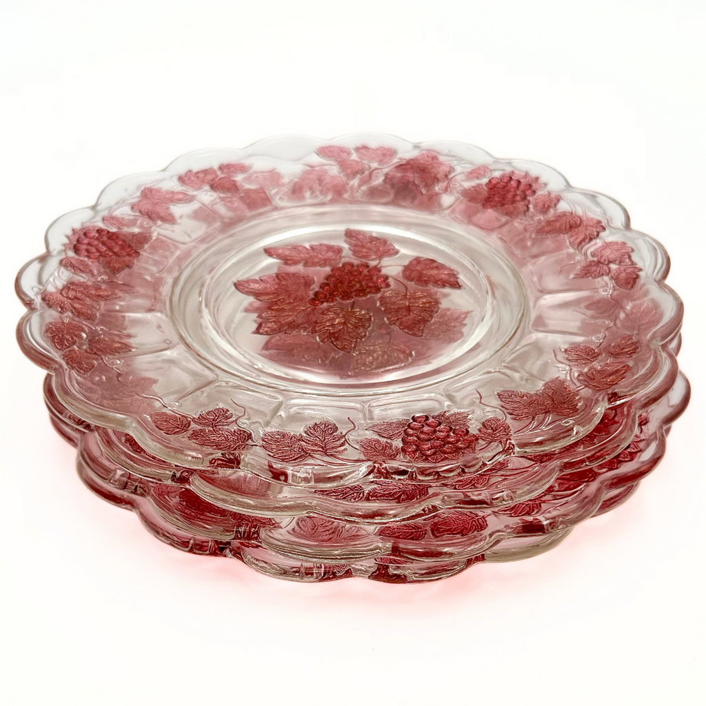 Westmoreland Ruby Flashed Paneled Grape Glass 14-Piece Set