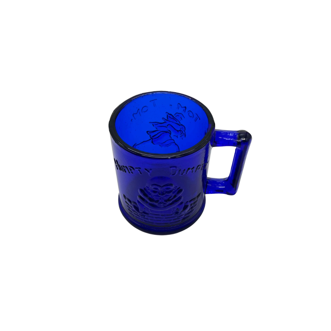 Indiana Glass Co Tiara Cobalt Blue Humpty Dumpty Tom Tom the Piper’s Son Child’s Mug