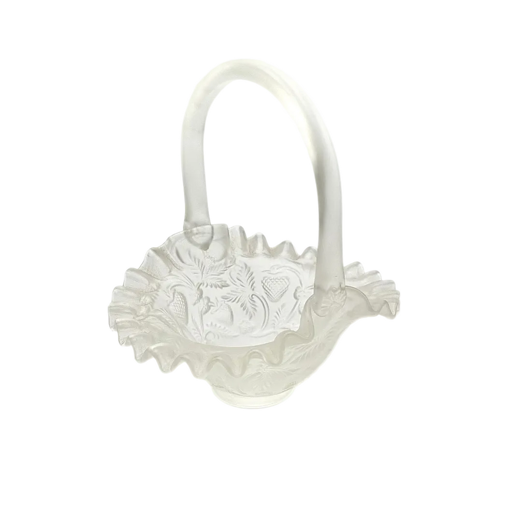 Fenton Satin Glass Strawberry Basket