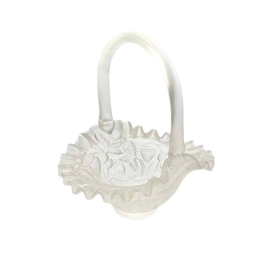 Fenton Satin Glass Strawberry Basket