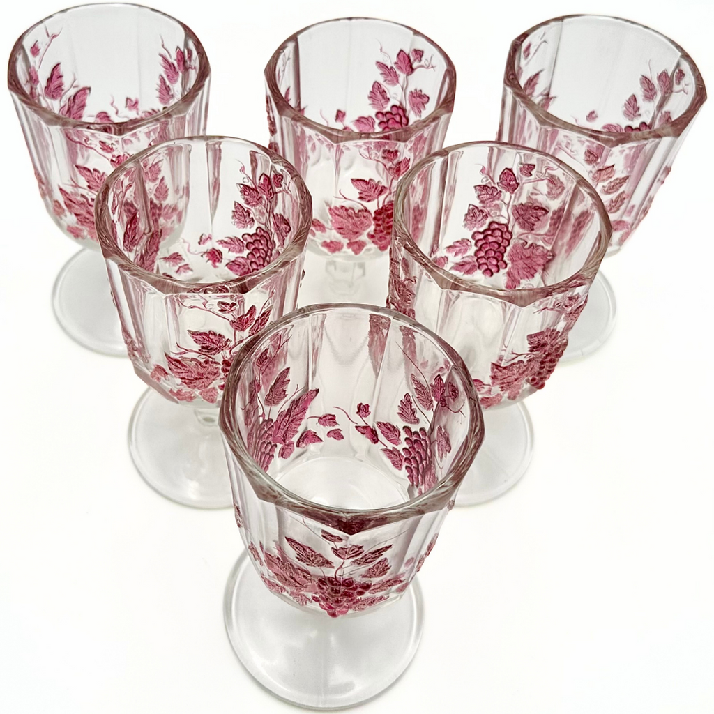 Westmoreland Ruby Flashed Paneled Grape Glass 14-Piece Set
