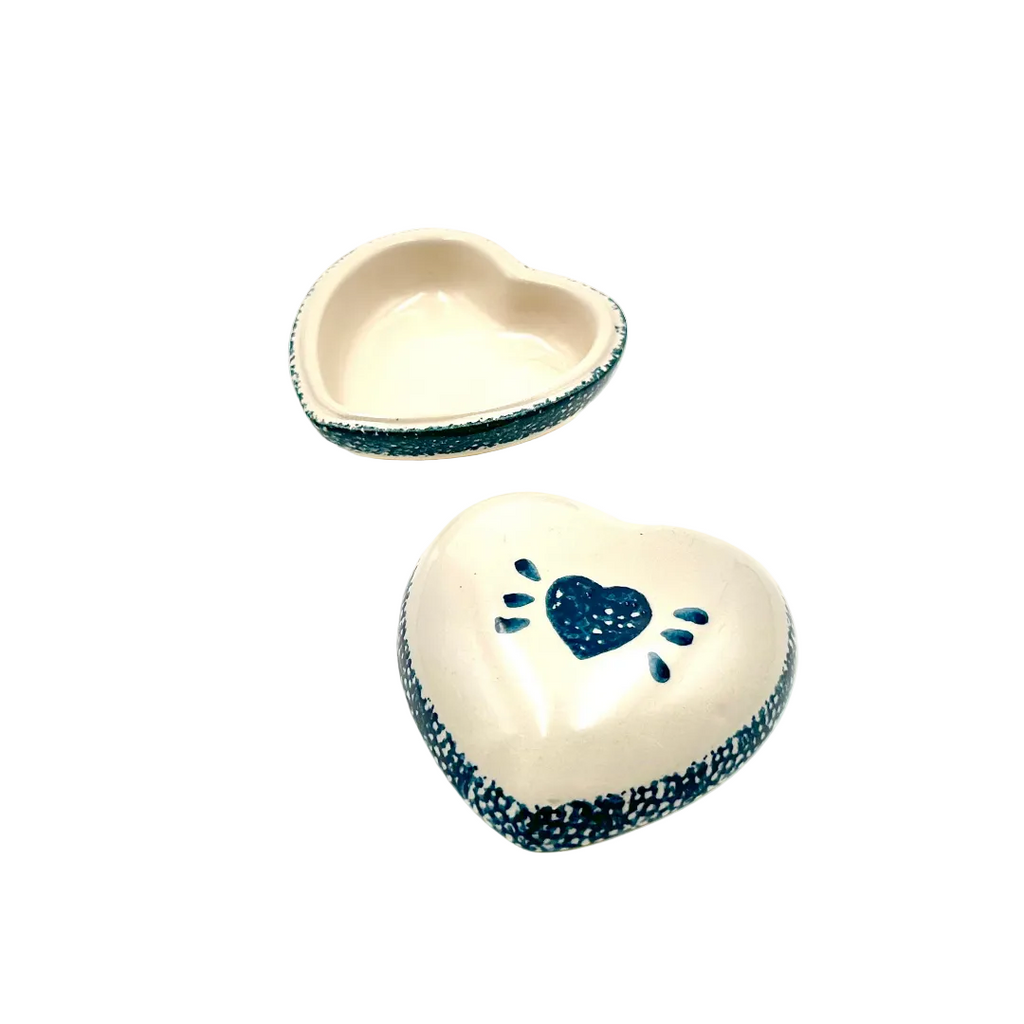 Marshall Pottery Heart Shaped Lidded Trinket Box