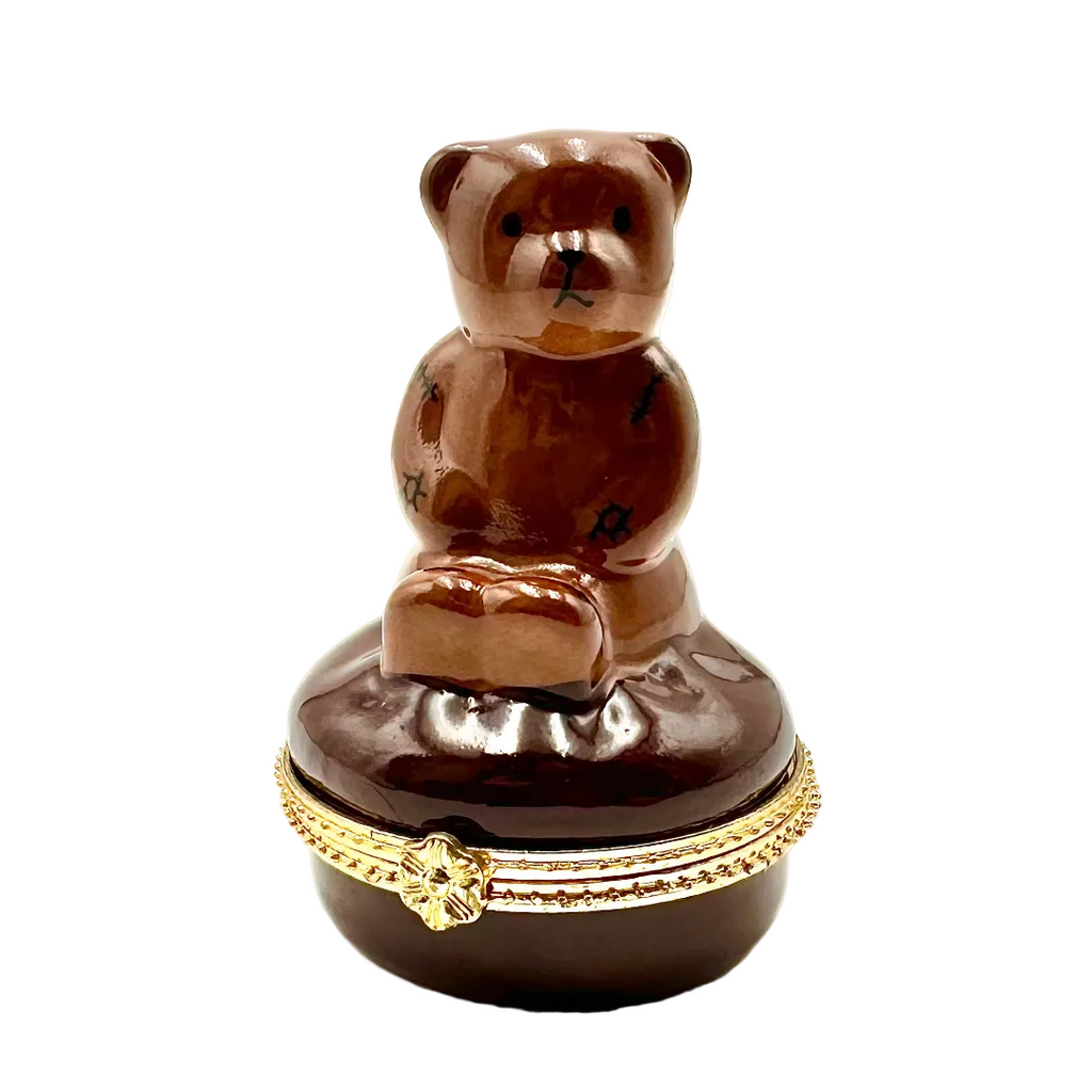 Silvestri Teddy Bear Porcelain Hinged Trinket Box