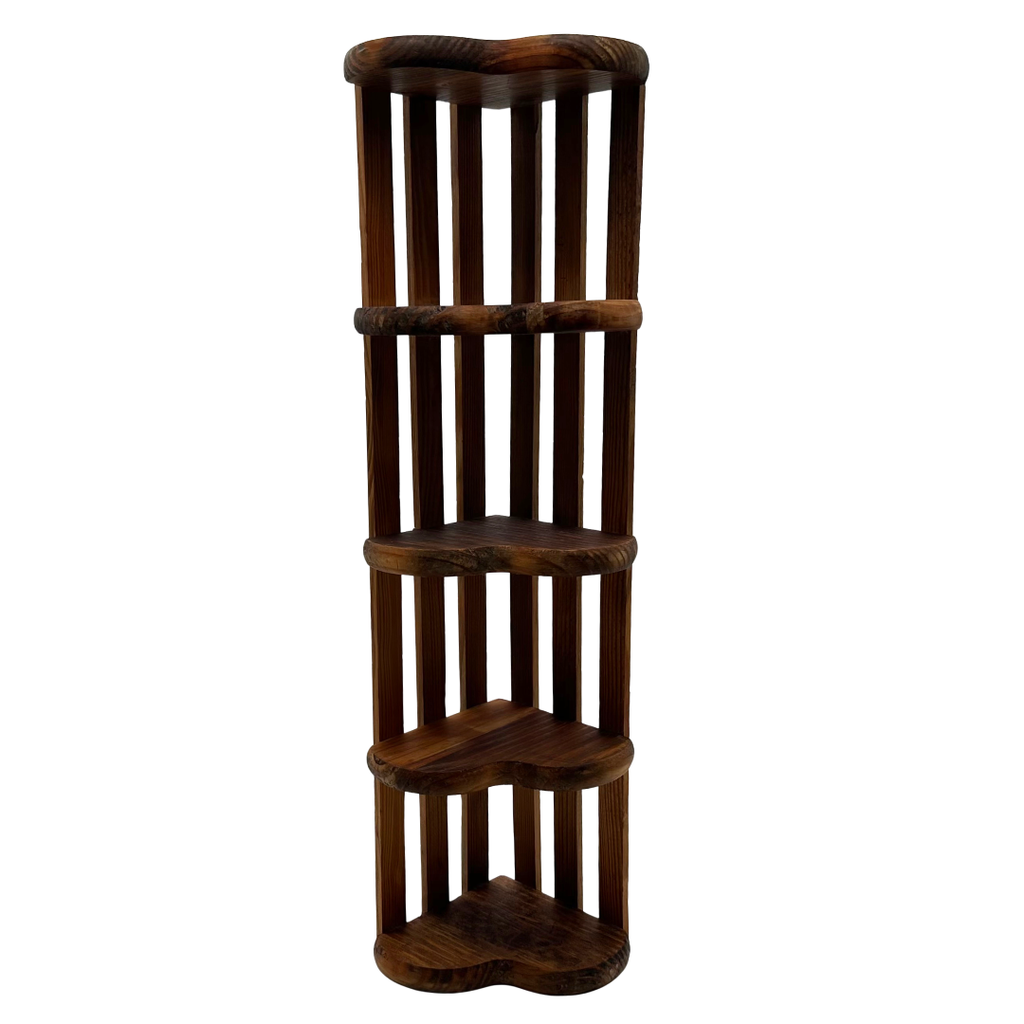 Wooden Heart Corner Shelf, 5 Tier