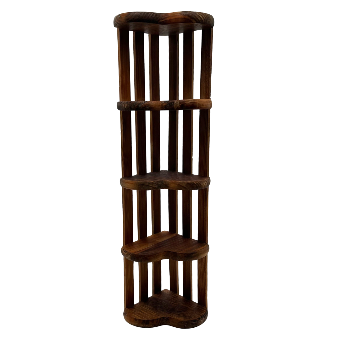 Wooden Heart Corner Shelf, 5 Tier