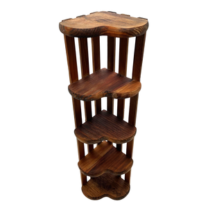 Wooden Heart Corner Shelf, 5 Tier