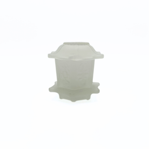 Homco White Satin Glass Pagoda Fairy Lamp