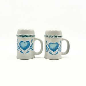 Corelle Blue Hearts Ceramic Salt & Pepper Shakers