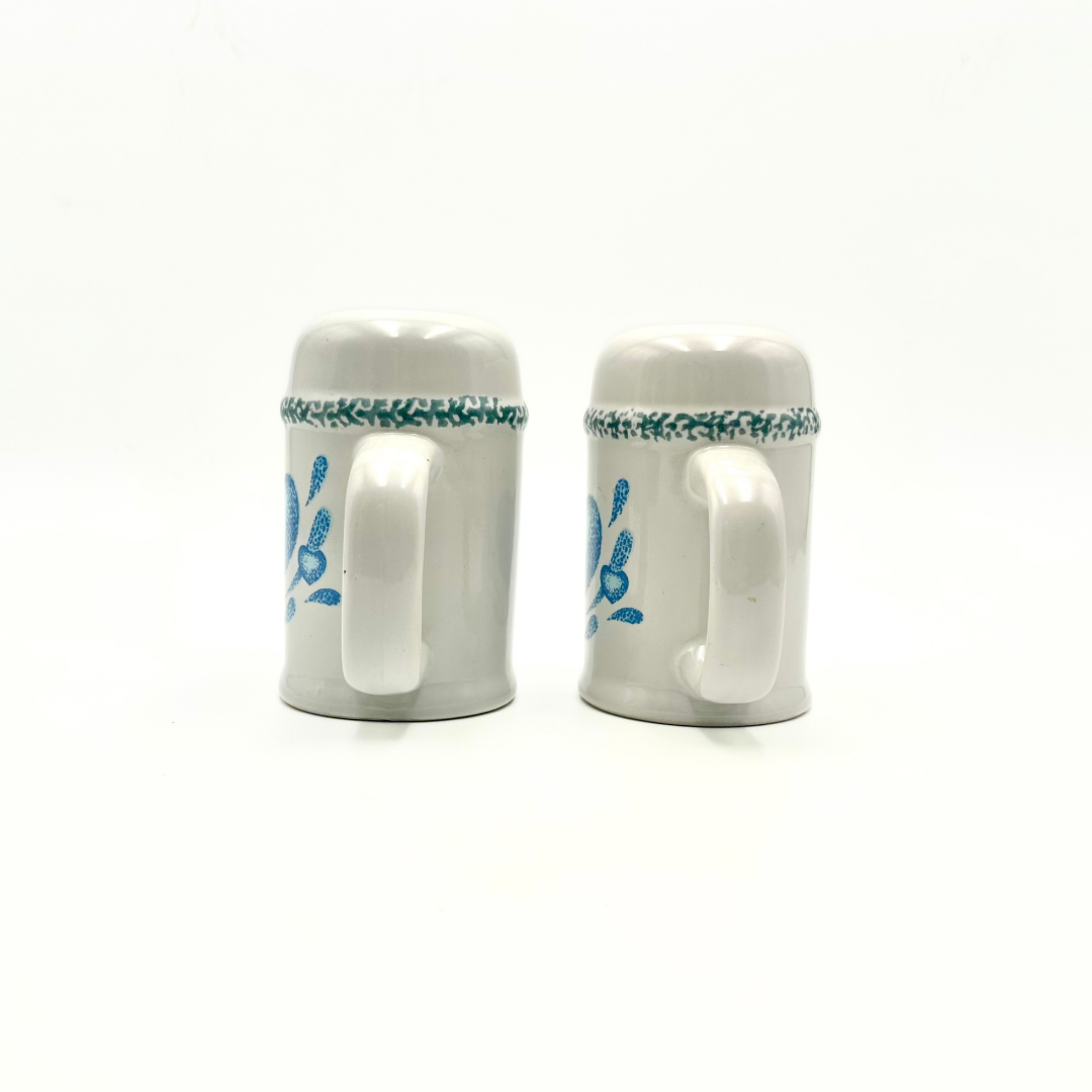 Corelle Blue Hearts Ceramic Salt & Pepper Shakers