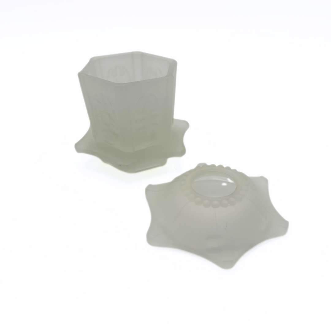 Homco White Satin Glass Pagoda Fairy Lamp