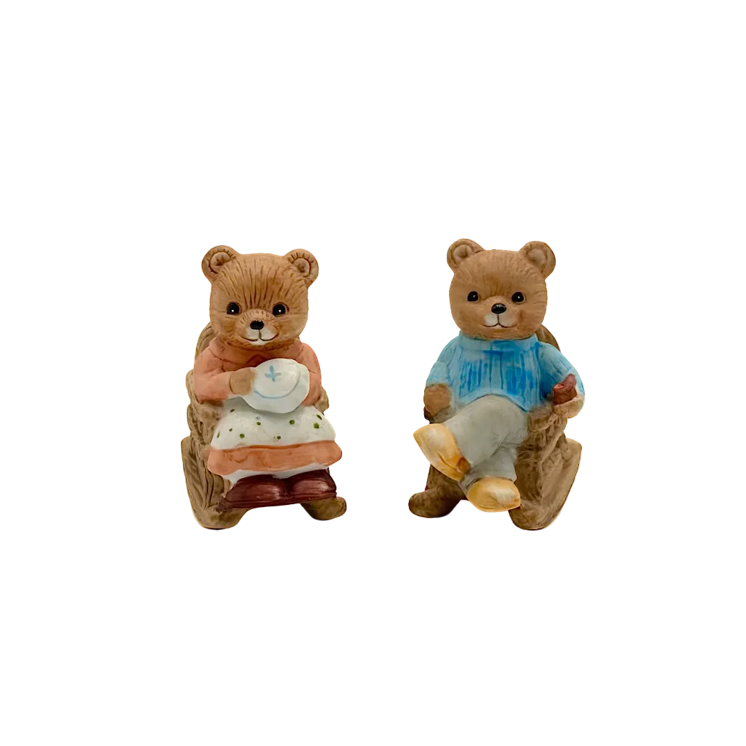 Homco Rocking Chair Bear Set
