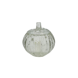 Avon Fall Harvest Glow Clear Glass Pumpkin Jar with Lid