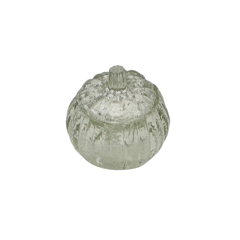 Avon Fall Harvest Glow Clear Glass Pumpkin Jar with Lid