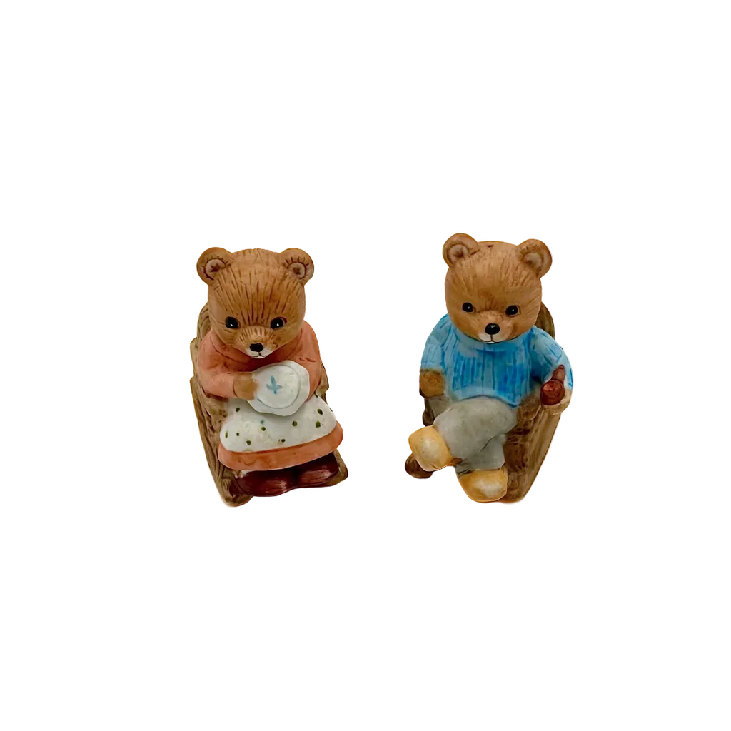 Homco Rocking Chair Bear Set