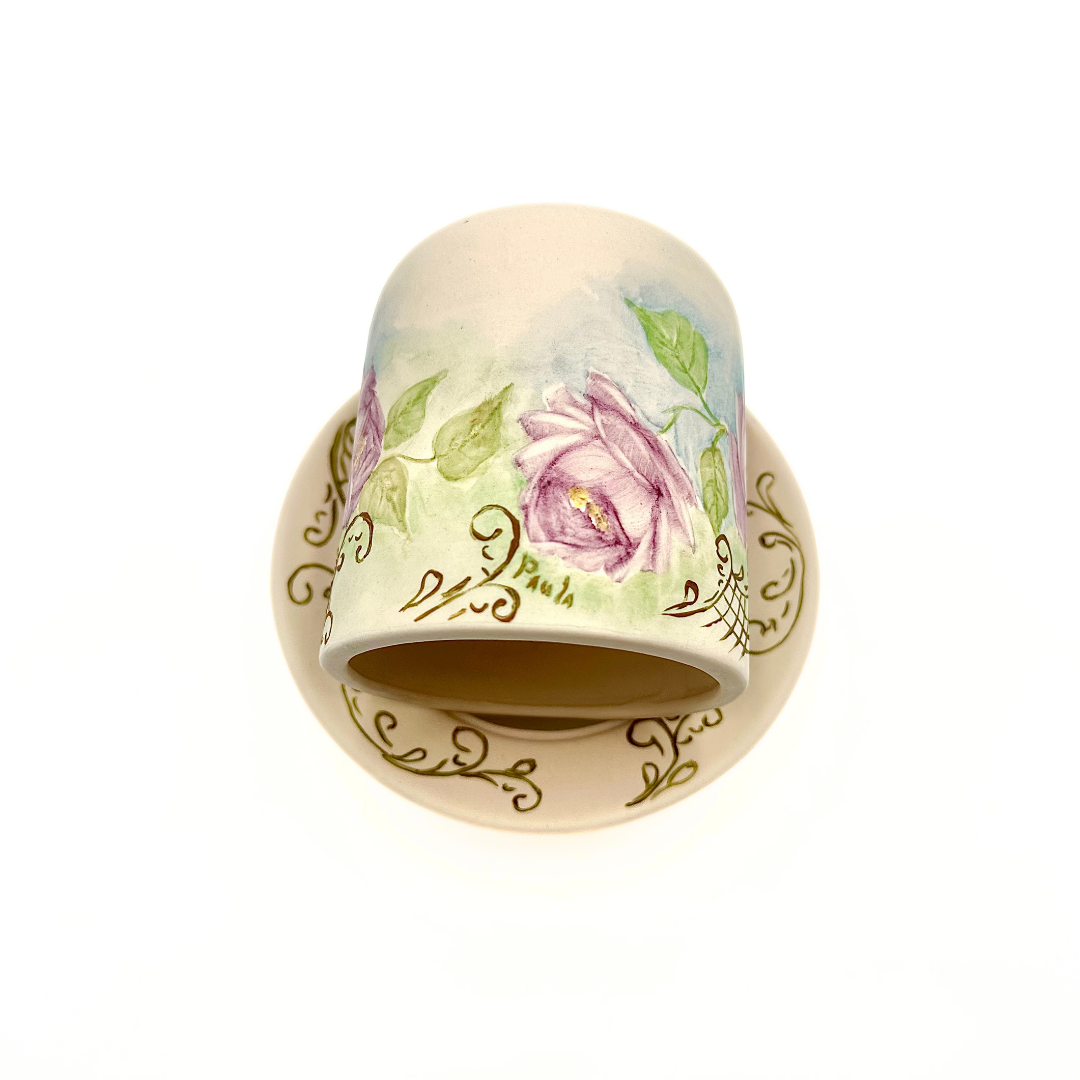 Studio Art Hand Painted Porcelain Fairy Lamp