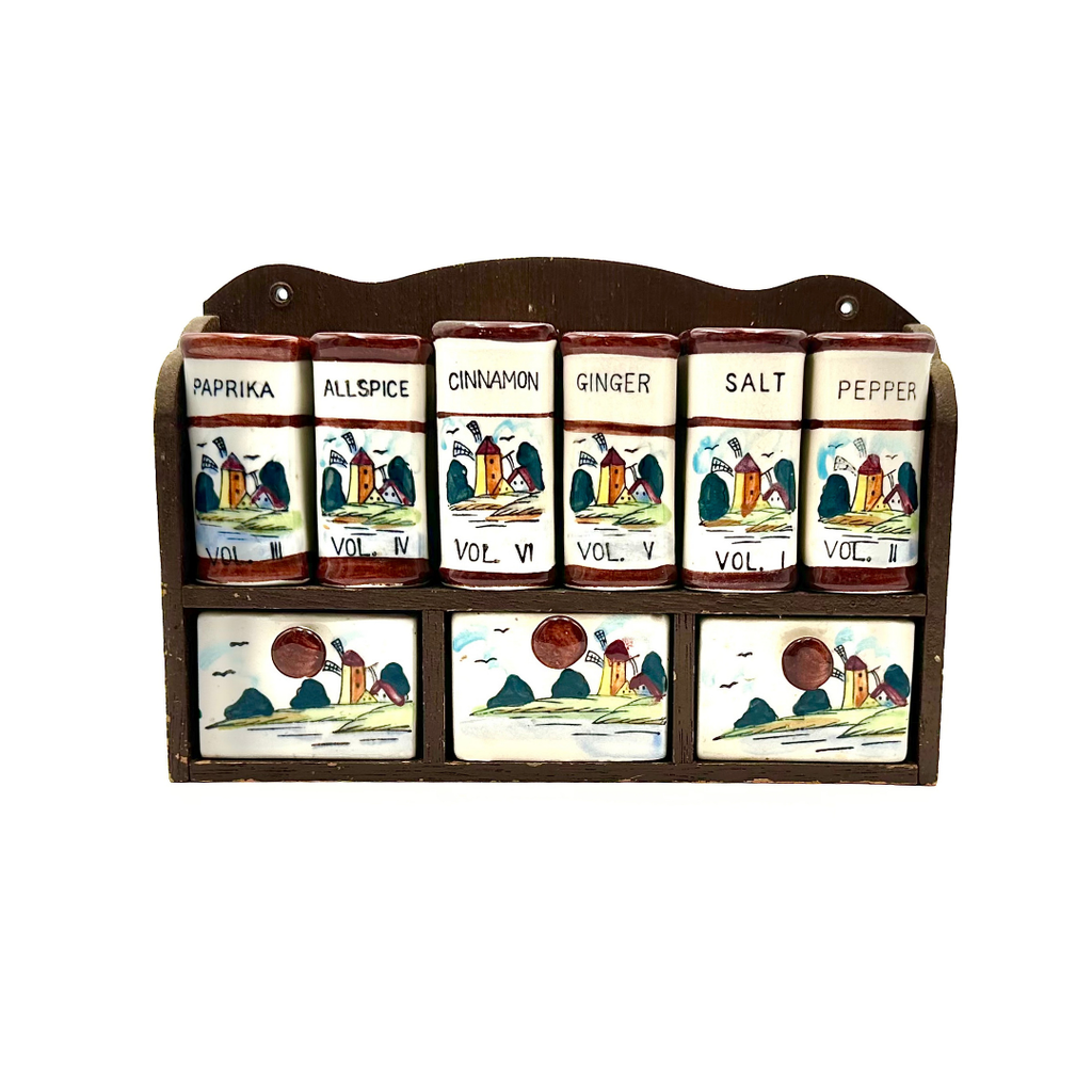 Westwood Ceramic Dutch Windmill Spice Rack Set