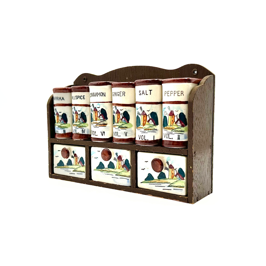 Westwood Ceramic Dutch Windmill Spice Rack Set