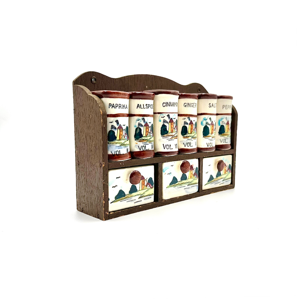 Westwood Ceramic Dutch Windmill Spice Rack Set