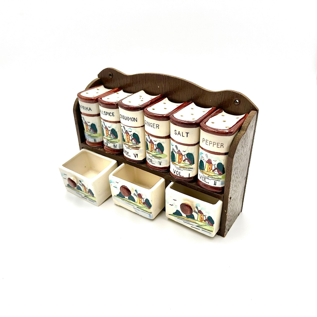 Westwood Ceramic Dutch Windmill Spice Rack Set