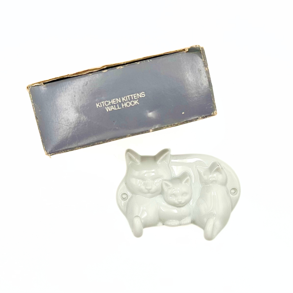Avon Kitchen Kittens White Ceramic Cat Wall Hook