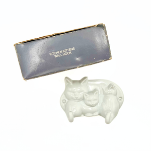 Avon Kitchen Kittens White Ceramic Cat Wall Hook