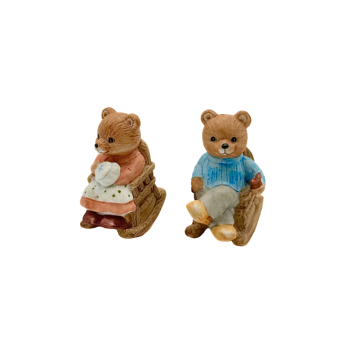 Homco Rocking Chair Bear Set