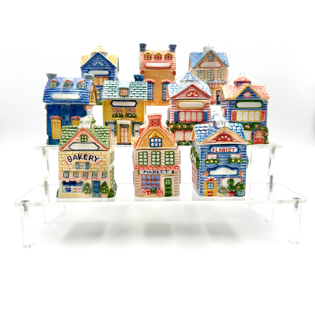 Avon Cottage Collection Ceramic Spice Houses, Set of 10