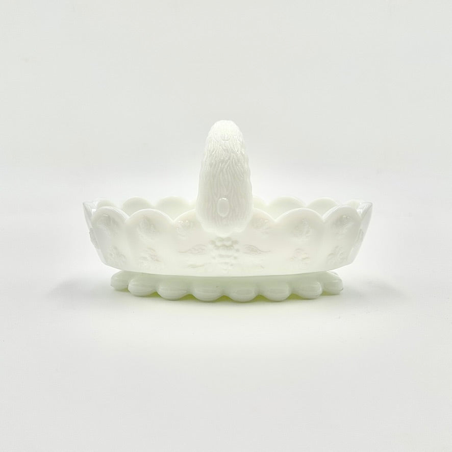 Westmoreland Milk Glass Split Handle Basket