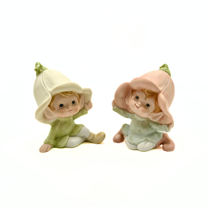 Homco Flower Pixie Elf Figurines Set