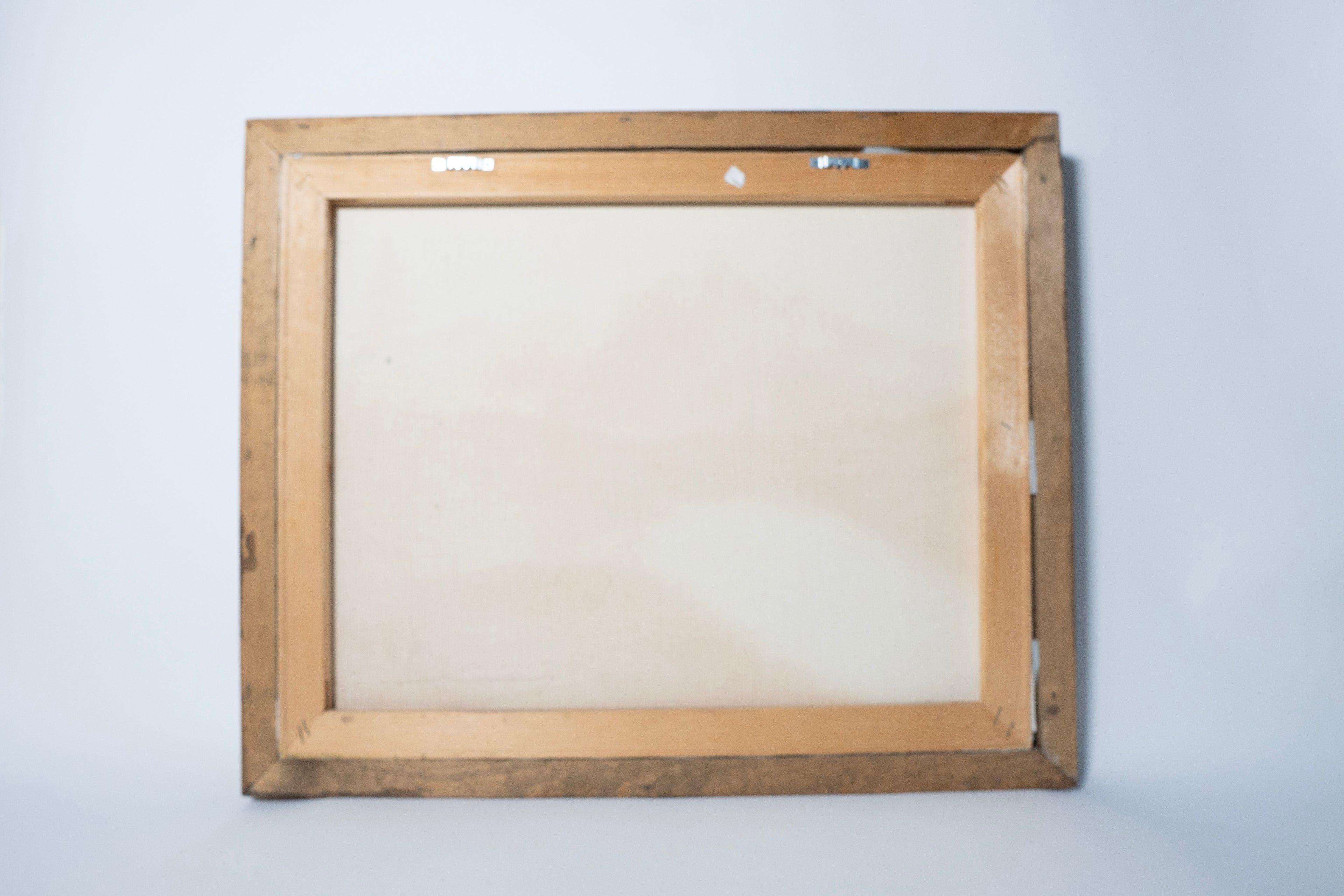 Wooden picture frame on a white background