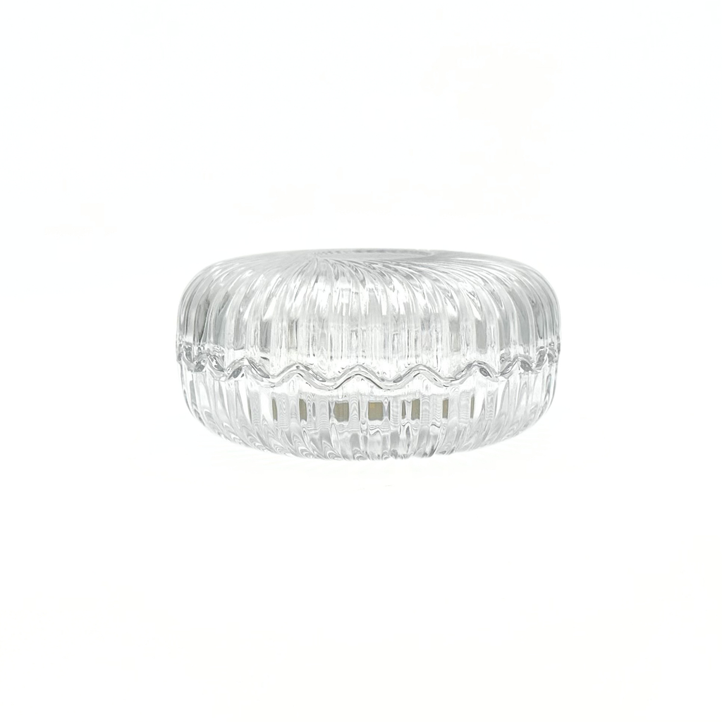 Studio Nova Japan Clear Glass Swirl Lidded Dish
