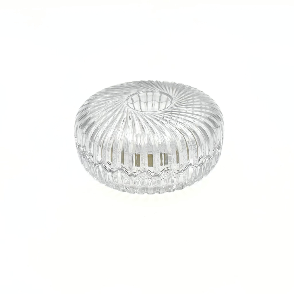 Studio Nova Japan Clear Glass Swirl Lidded Dish