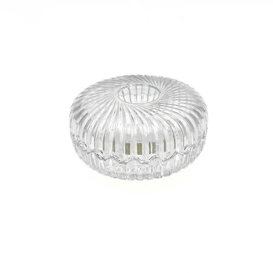 Studio Nova Japan Clear Glass Swirl Lidded Dish