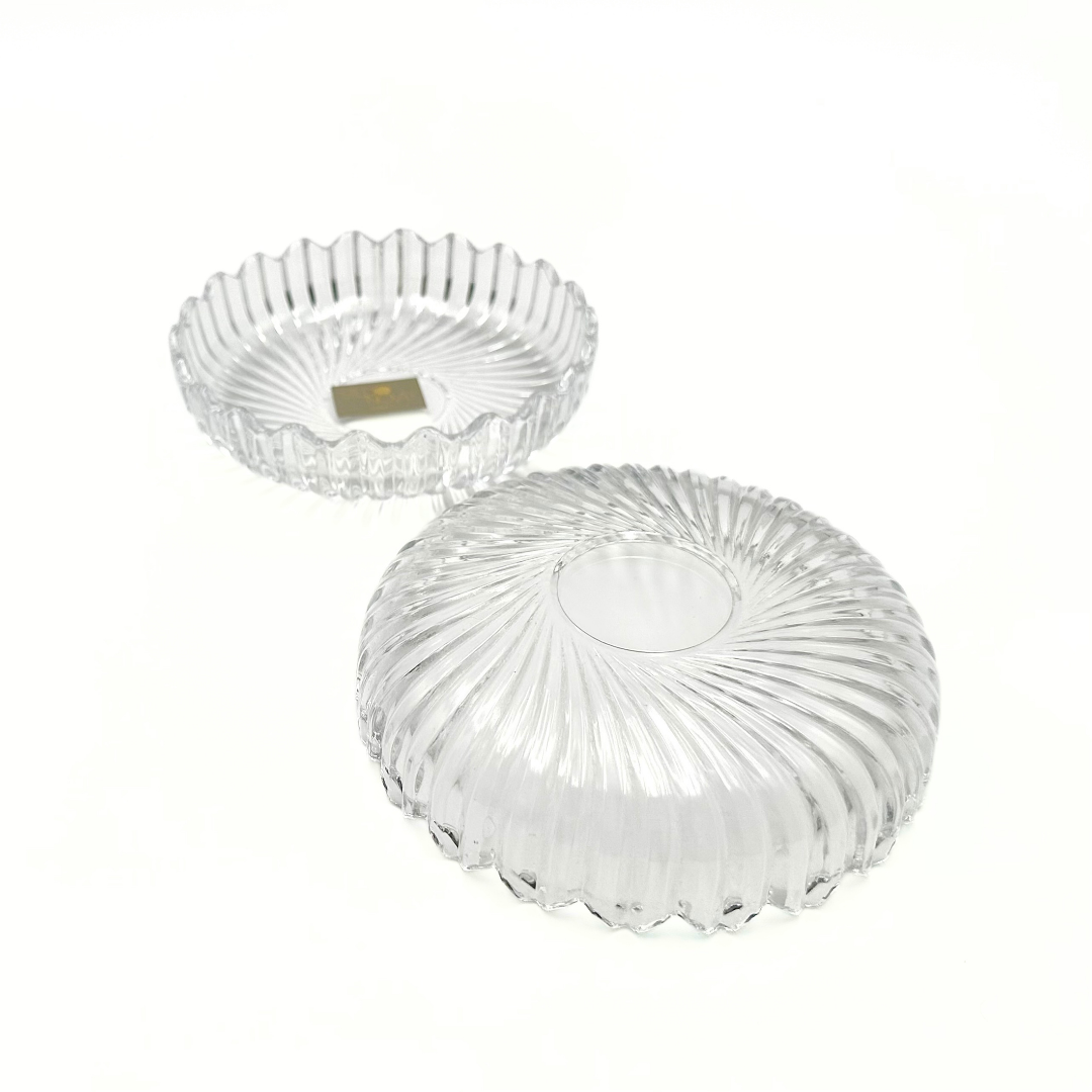 Studio Nova Japan Clear Glass Swirl Lidded Dish