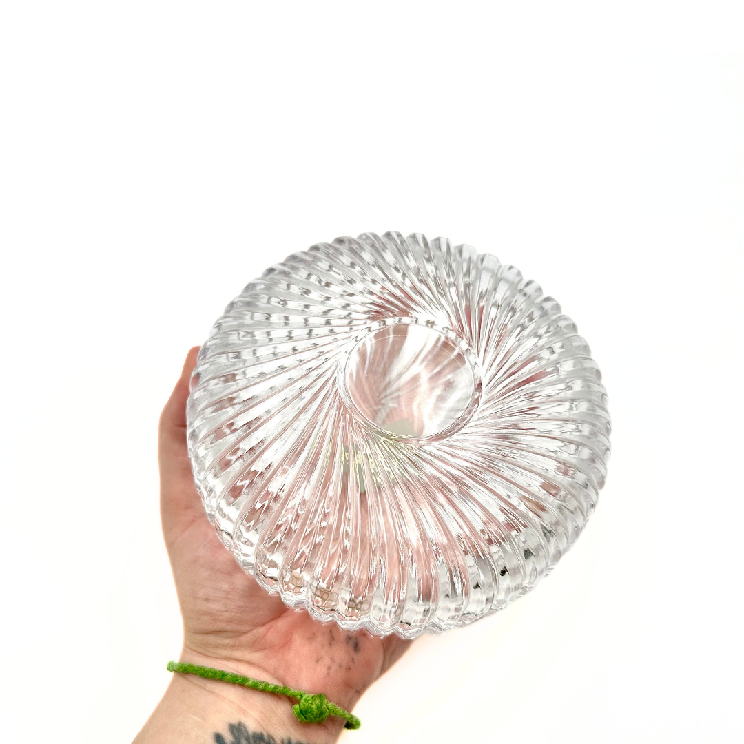 Studio Nova Japan Clear Glass Swirl Lidded Dish