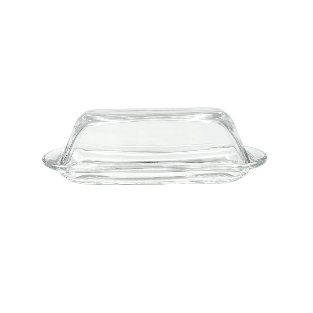 Anchor Hocking "Presence" Clear Glass Covered Butter Dish