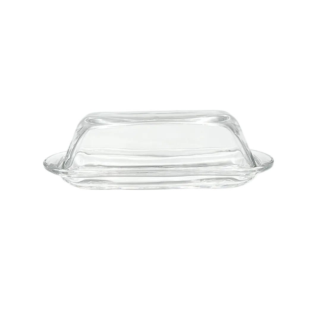 Anchor Hocking "Presence" Clear Glass Covered Butter Dish