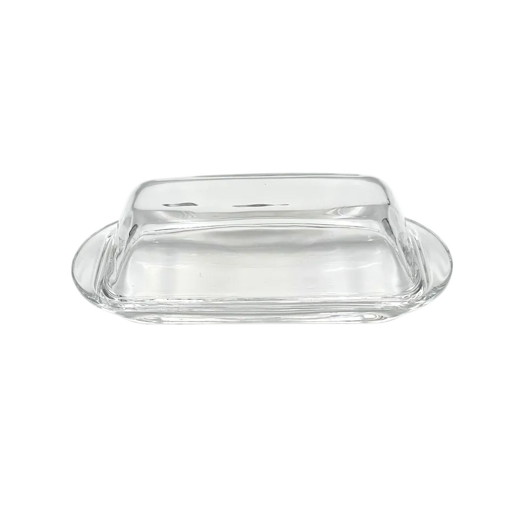 Anchor Hocking "Presence" Clear Glass Covered Butter Dish