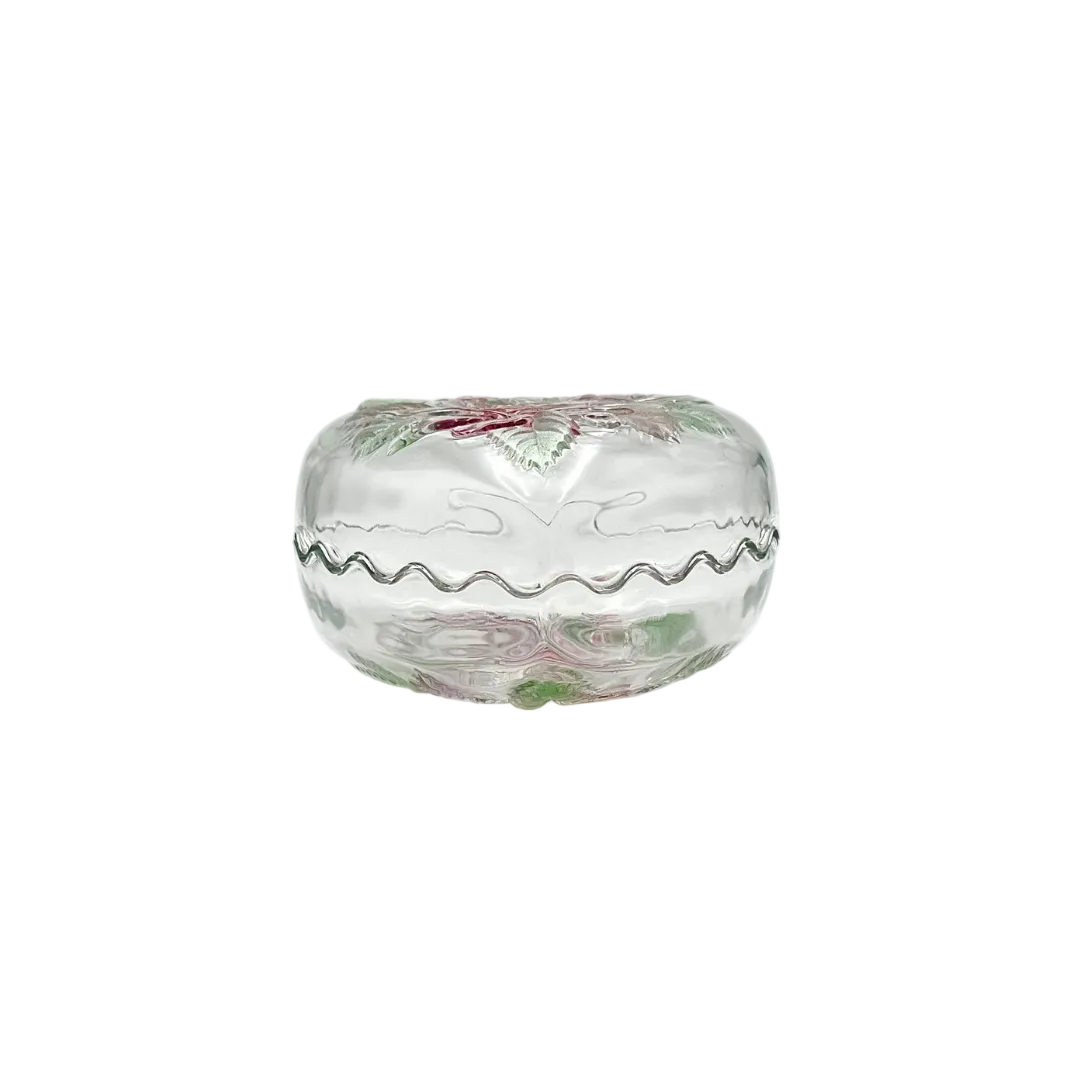 Studio Nova Rose Embossed Glass Heart Trinket Box