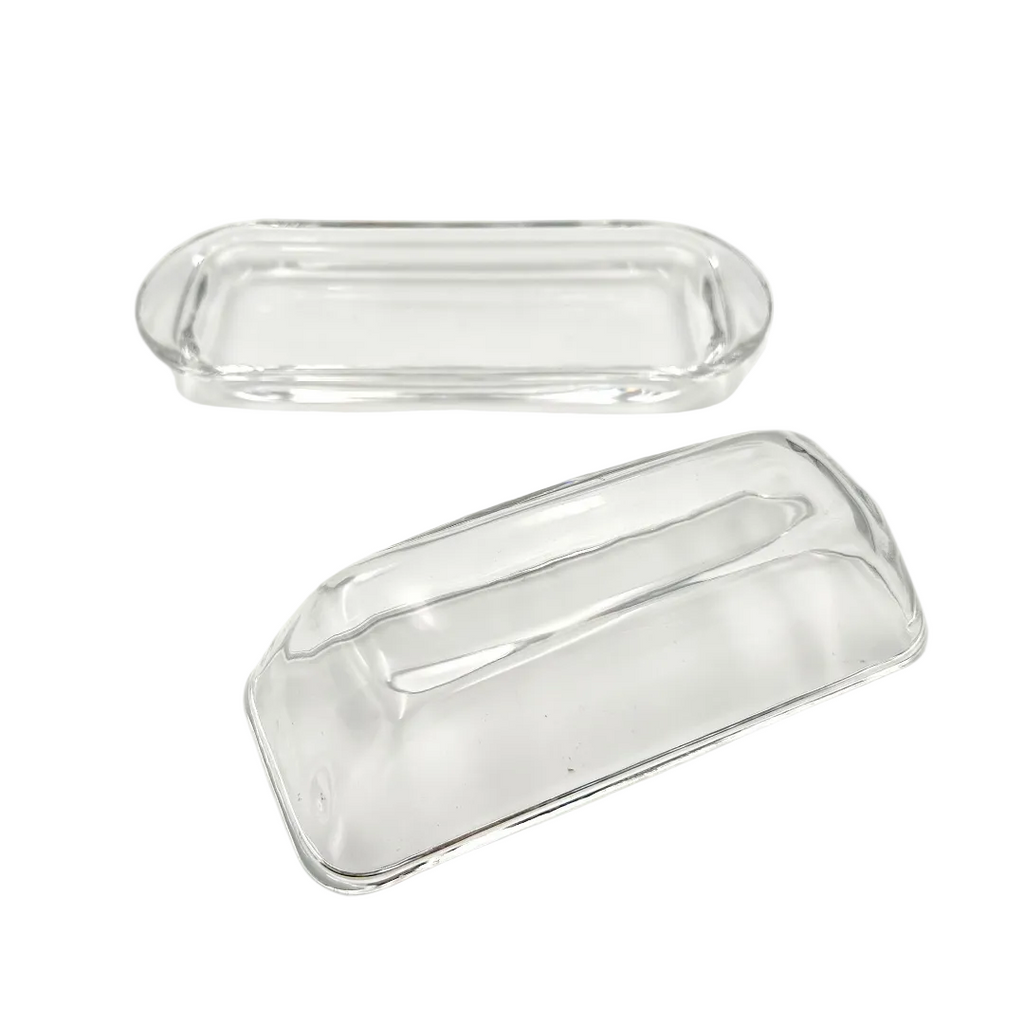 Anchor Hocking "Presence" Clear Glass Covered Butter Dish
