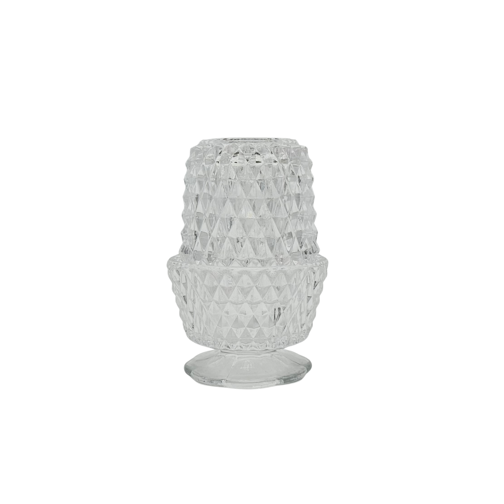 Indiana Glass Diamond Point Clear Fairy Lamp