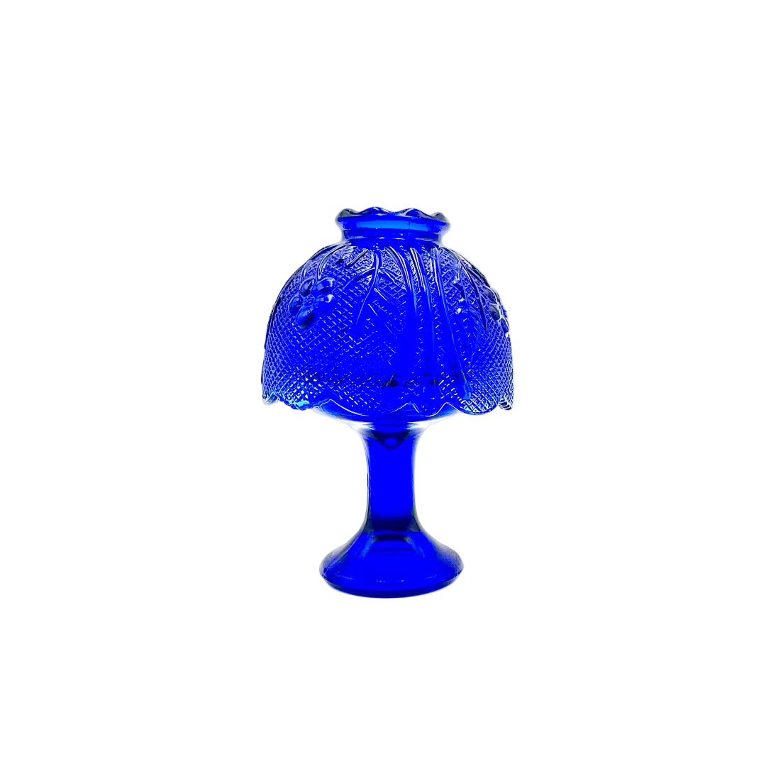 Indiana Glass Co Cobalt Blue Chantilly Fairy Lamp