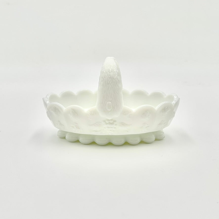 Westmoreland Milk Glass Split Handle Basket