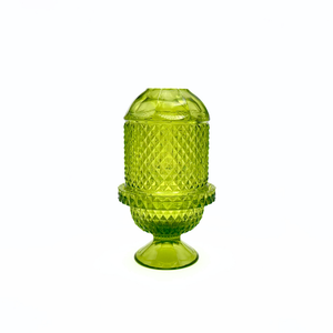Viking Glass Green Diamond Point Fairy Lamp